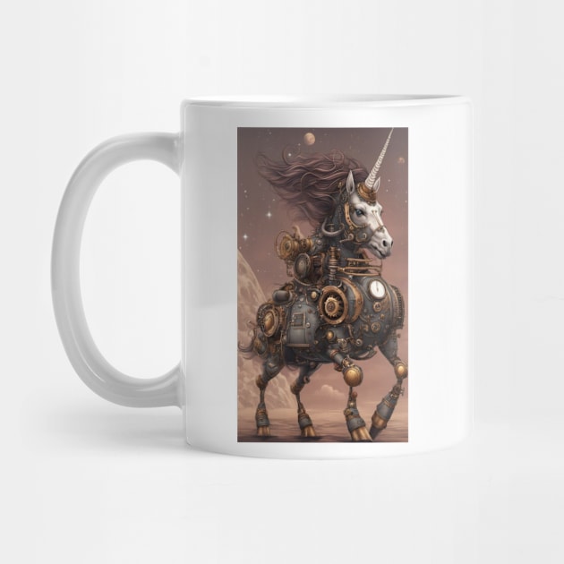 Steampunk Space Unicorn by AnnetteMSmiddy